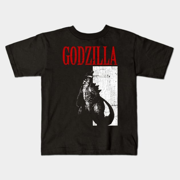 godzilla poster Kids T-Shirt by JamexAlisa